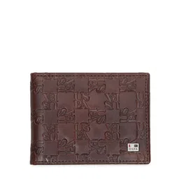 U S Polo Assn Men Brown Typography Textured Leather Two Fold Wallet-46