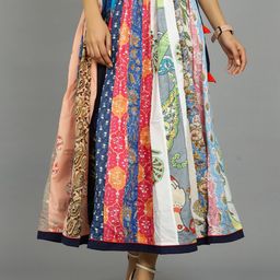 HANDICRAFT PALACE Block Printed Pure Cotton Cambric Maxi Skirt-image-26