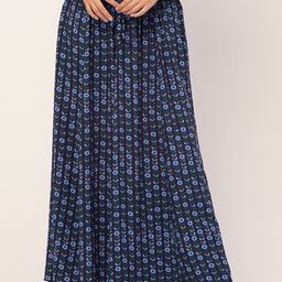 Moomaya Floral Printed Flared Maxi Skirt-image-59