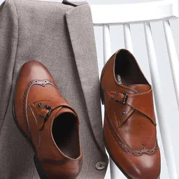 Monte Carlo Men Textured Formal Monk Shoes-image-6
