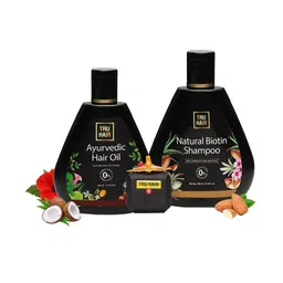 TRU HAIR 2-Pcs Ayurvedic Hair Oil With Heater & Natural Biotin Shampoo Combo-picture-41