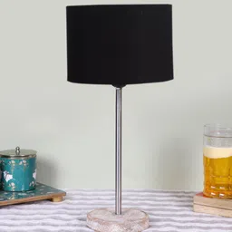 Devansh Black Wooden Cylinderical Table Lamps-56