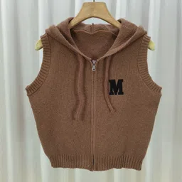 StyleCast Girls Brown Typography Embroidered Hooded Top-image-7
