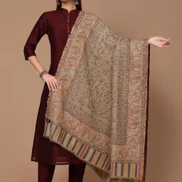 SWI Stylish Ethnic Motif Zari Kani Shawl-image-45