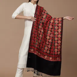 SWI Stylish Ethnic Motifs Aari Embroidered Shawl-picture-33