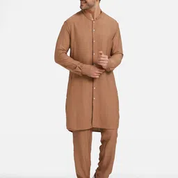 Komal Kothari Abstract Embroidered Mandarin Collar Thread Work Linen Straight Kurta-picture-12