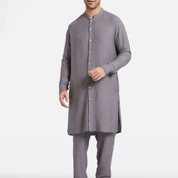 Komal Kothari Embroidered Mandarin Collar Straight Linen Kurta-image-22