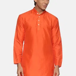 Sethukrishna Men Orange Handloom Kurta-picture-48