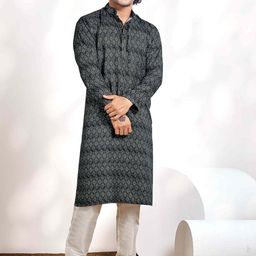 Vardha Ethnic Motifs Digital Printed Mandarin Collar Cotton Straight Kurta-picture-26