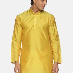 Sethukrishna Men Yellow Solid Kurta-32
