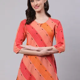 AKIMIA Striped Pure Cotton Jacquard Kurti-picture-52