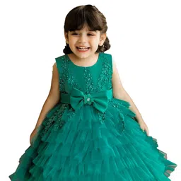 StyleCast Green Embellished Fit & Flare Dress-image-43