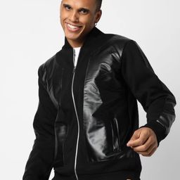 Campus Sutra Windcheater Bomber Jacket With Patchwork-image-20