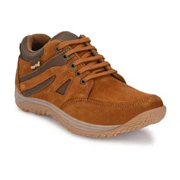 Eego Italy Men Woven Design Leather Trekking Shoes-picture-23