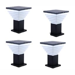 Areezo 4-pcs Black & White Textured Outdoor Gate Lamps-32