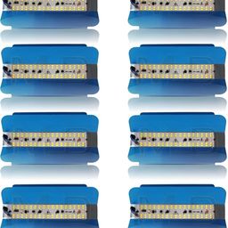 SPARK WORLD Blue 8 Pieces Rectangle Textured Aliminium Outdoor Lamps-21