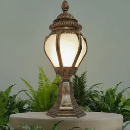 Fos Lighting Ornate Victorian Gold-Toned Outdoor Gate Light Lamp-48