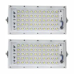 SPARK WORLD White 2 Pieces Metal Rectangle Shaped Outdoor Lamps-image-56