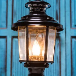 Fos Lighting Black Lantern Style Outdoor Pole Gate Light-44