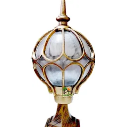 Weldecor Gold Toned & Grey 2 Pieces Textured Abstract Shaped Metal Outdoor Lamps-24