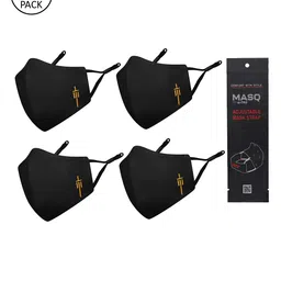 MASQ Men Pack Of 4 4-Ply Reusable Anti-Pollution Pure Cotton Cloth Masks-34