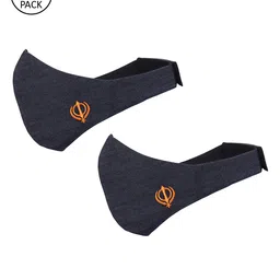 MASQ Pack of 2 Blue Solid Reusable Cloth Masks-53