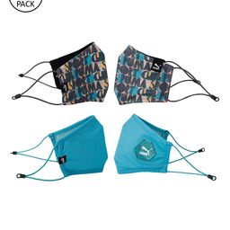 Puma Set Of 4 Black & Blue 3 Ply Hill Camp Cloth Face Masks-22