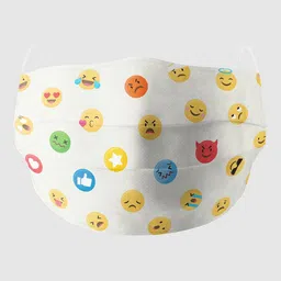 Soxytoes White & Yellow Printed 4-Ply Pure Cotton Reusable Cloth Mask with Filter-picture-18