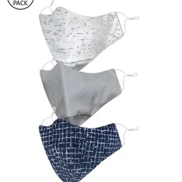 EL REGALO Men Pack of 3 Printed 3-Ply Cotton Reusable Cloth Masks-image-38
