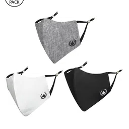 MASQ Men Pack Of 3 4-Ply Reusable Anti-Pollution Pure Cotton Cloth Masks-51