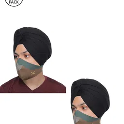 MASQ Men Pack Of 2 3-Ply Printed Pure Cotton Reusable Cloth Masks-25