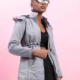 Campus Sutra Windcheater Hooded Padded Jacket-18