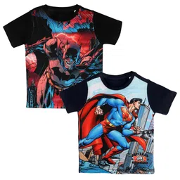 DC by Wear Your Mind Pack of 2 Boys Black Batman Printed Cotton T-shirt-image-7