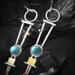 Yellow Chimes Silver-Plated Contemporary Drop Earrings-29