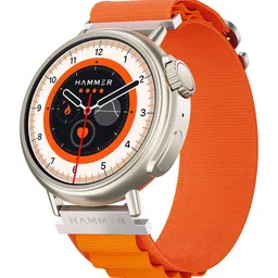 HAMMER Men Pop Orange Active 3.0 1.39 Inch Round Smart Watch with Always On Display-55