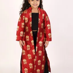 JBN Creation Maroon Floral Maxi Dress-image-80