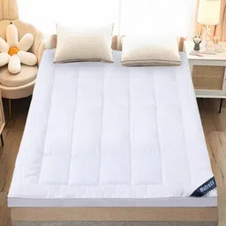 Kuber Industries White Quilted Mattress Protector-image-51