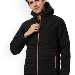 Campus Sutra Windcheater Hooded Quilted Jacket-image-81