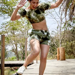 PINACOLADA Dyed Round Neck Top & Shorts Waffle Co-Ords-picture-10