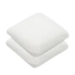 The White Willow Set of 2 Off-White Memory Foam Soft Square Floor Cushions-6