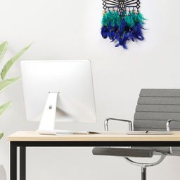 DULI Blue & Green Peacock Dreamcatcher Wall Hanging Windchime-image-41