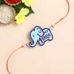 The Magic Wand Boys Orange & Blue Elephant Embedded Rakhi-27