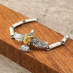 LUCKY JEWELLERY Unisex Silver-Plated Oxidised Wraparound Bracelet-image-88
