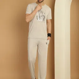VIMAL JONNEY Printed Cotton T-Shirt With Track Pant-image-26