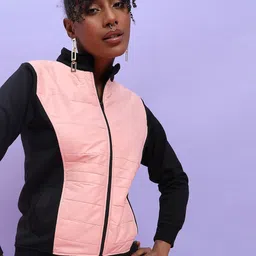 Campus Sutra Windcheater Colourblocked Cotton Padded Jacket-36