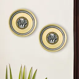 ExclusiveLane Set of 2 Terracotta Madhubani Wall Plates Handmade Wall Decor-image-26