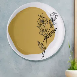 nestroots White & Brown Floral Print Wall Decor Plates-image-64