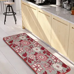 Saral Home Maroon & Beige Floral Tufted Anti-Skid Floor Runner-41
