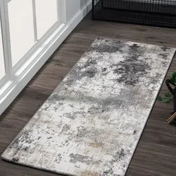 OBSESSIONS Grey & White Abstract-Printed Anti-Static Floor Runner-15