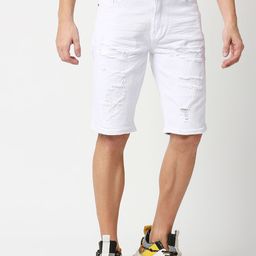WAIMEA Men White Skinny Fit Outdoor Shorts-image-0